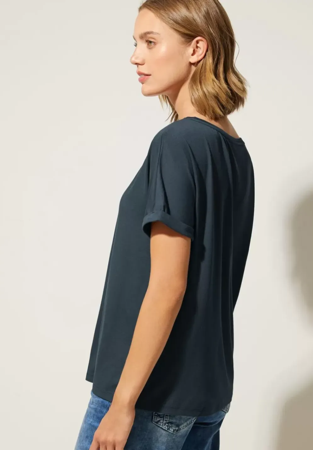 T-Shirt In Unifarbe
