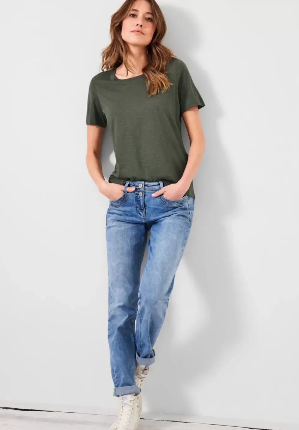 T-Shirt In Unifarbe