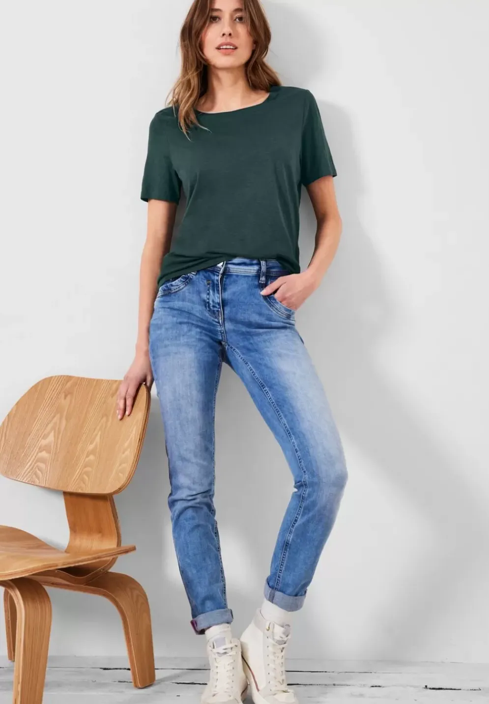 T-Shirt In Unifarbe