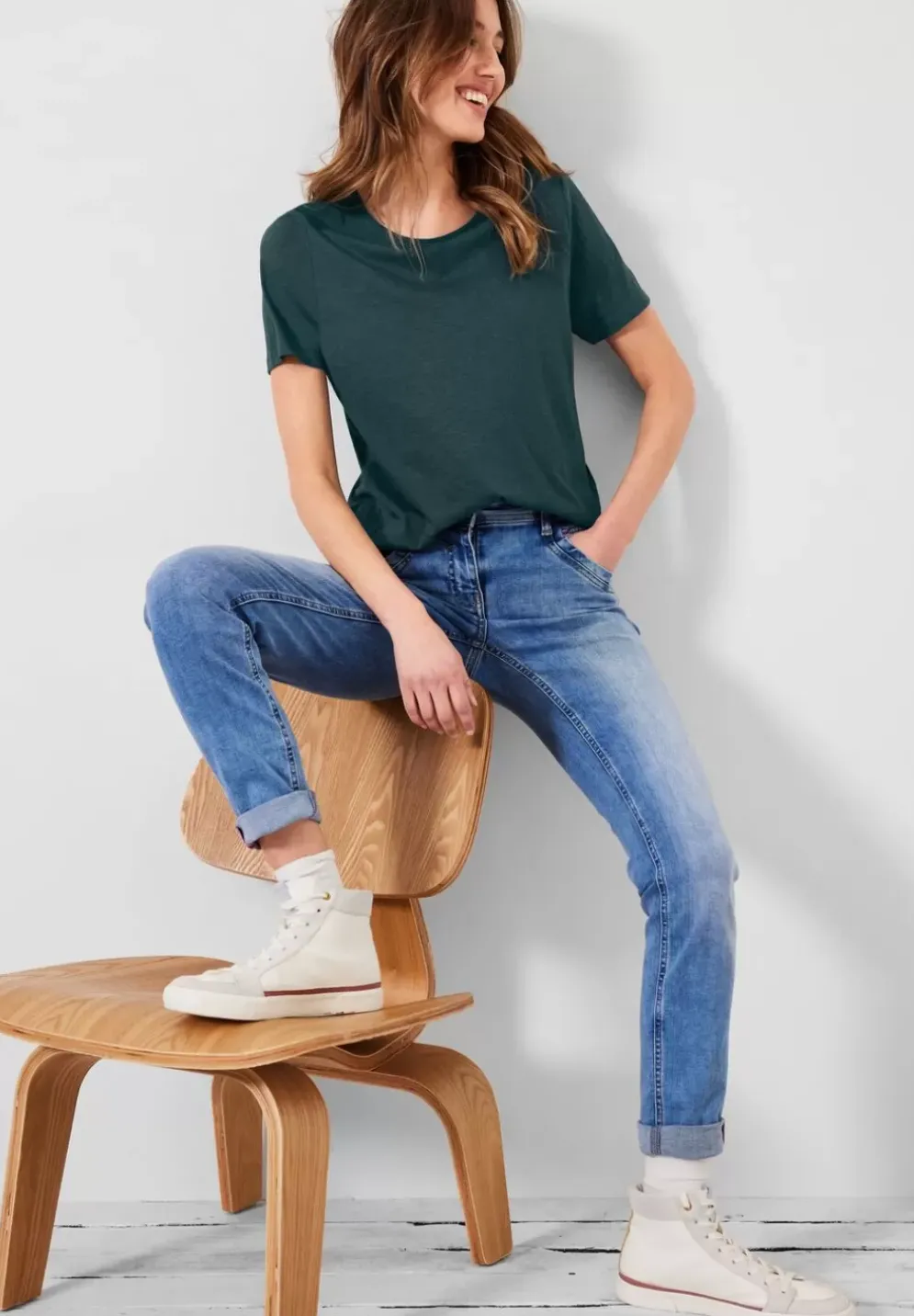 T-Shirt In Unifarbe