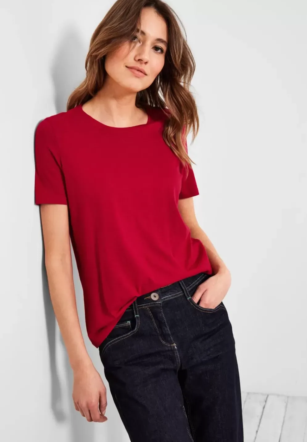 T-Shirt In Unifarbe