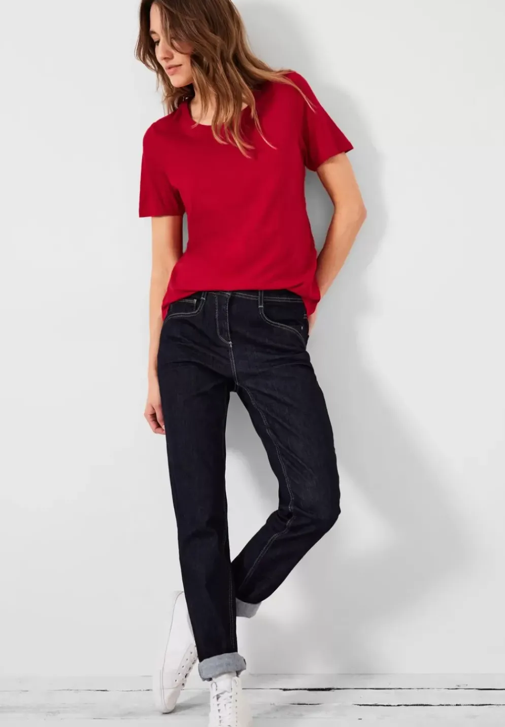 T-Shirt In Unifarbe