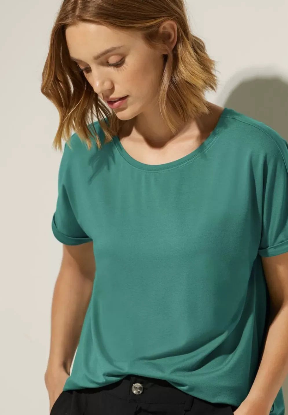 T-Shirt In Unifarbe