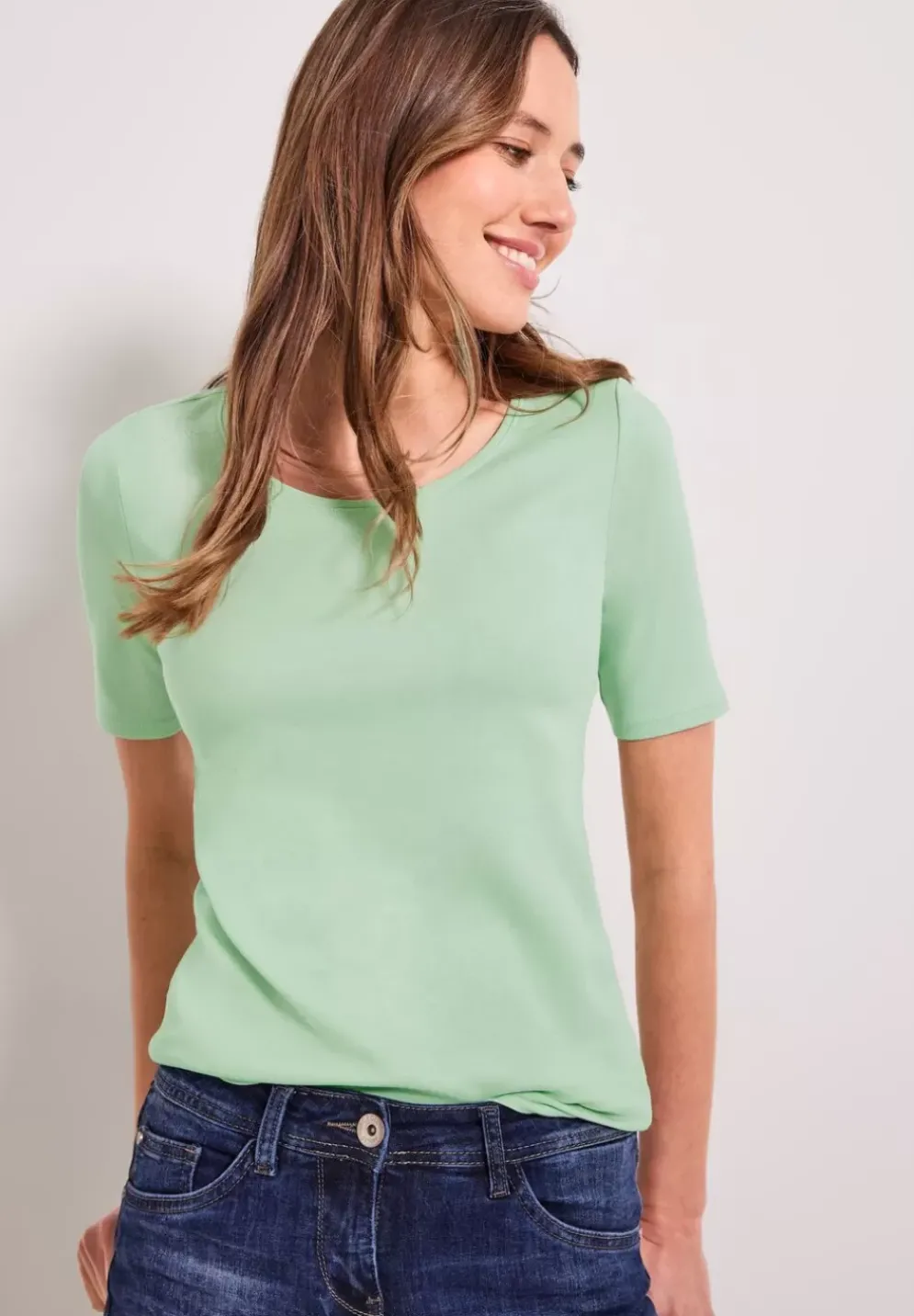 T-Shirt In Unifarbe