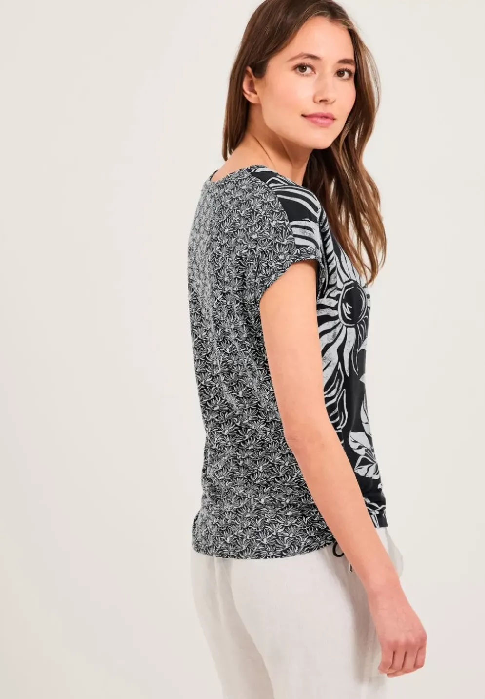 T-Shirt Mit Blatterprint