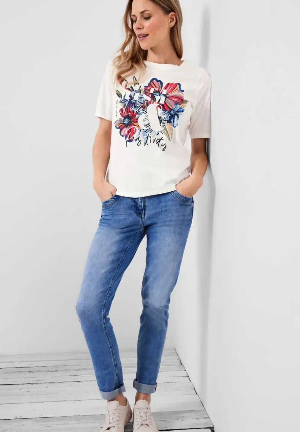 T-Shirt Mit Blumen Fotoprint