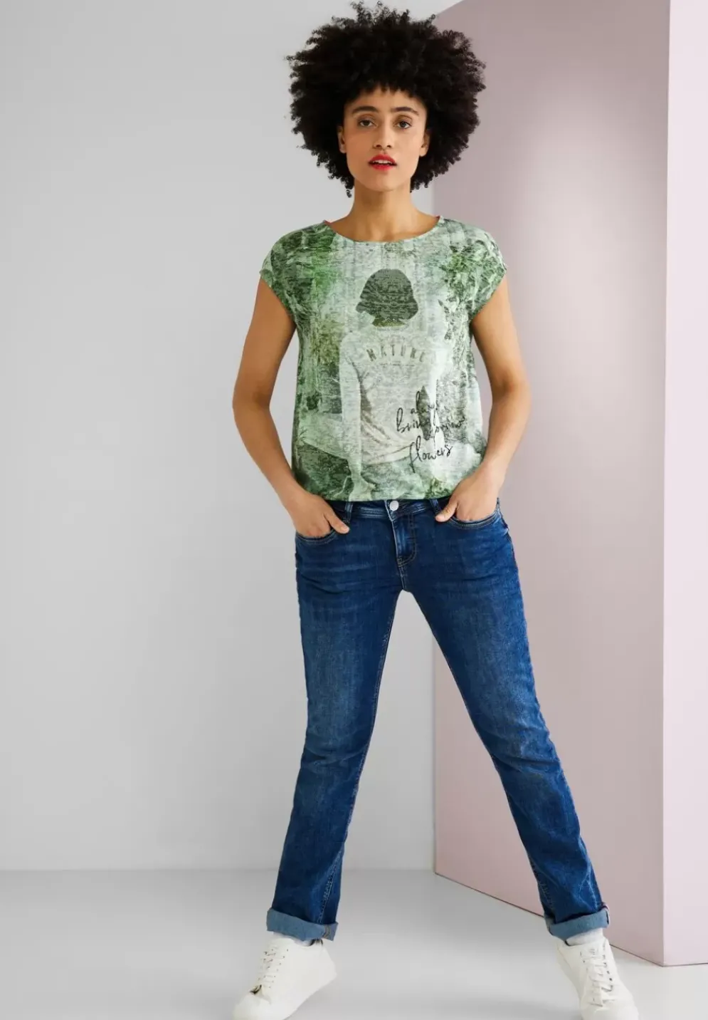 T-Shirt Mit Burn Out Artwork