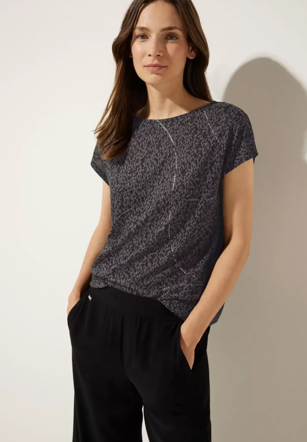 T-Shirt Mit Burn Out Dessin