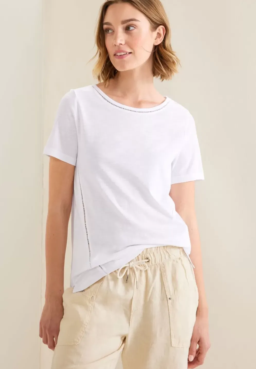 T-Shirt Mit Hakel Tapedetail