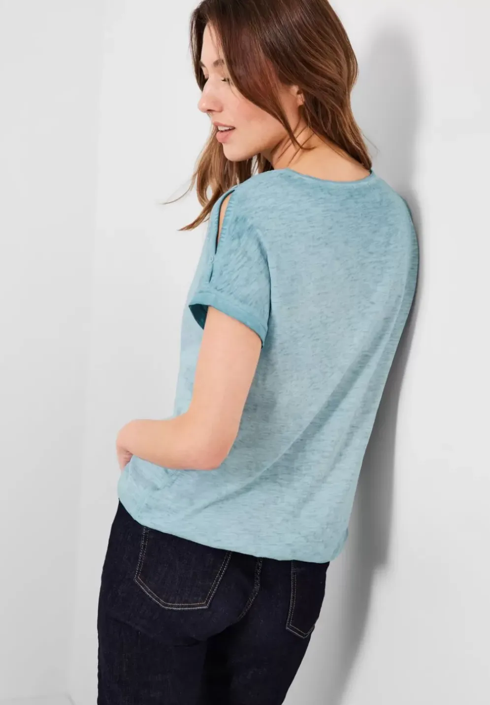 T-Shirt Mit Knopfdessin