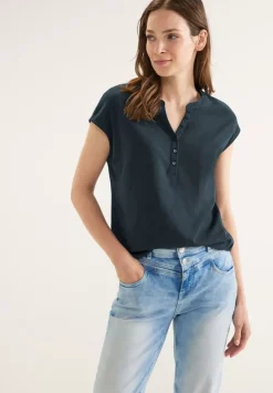 T-Shirt Mit Knopfleiste