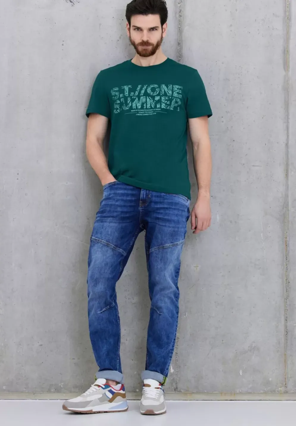T-Shirt Mit Metallic Print