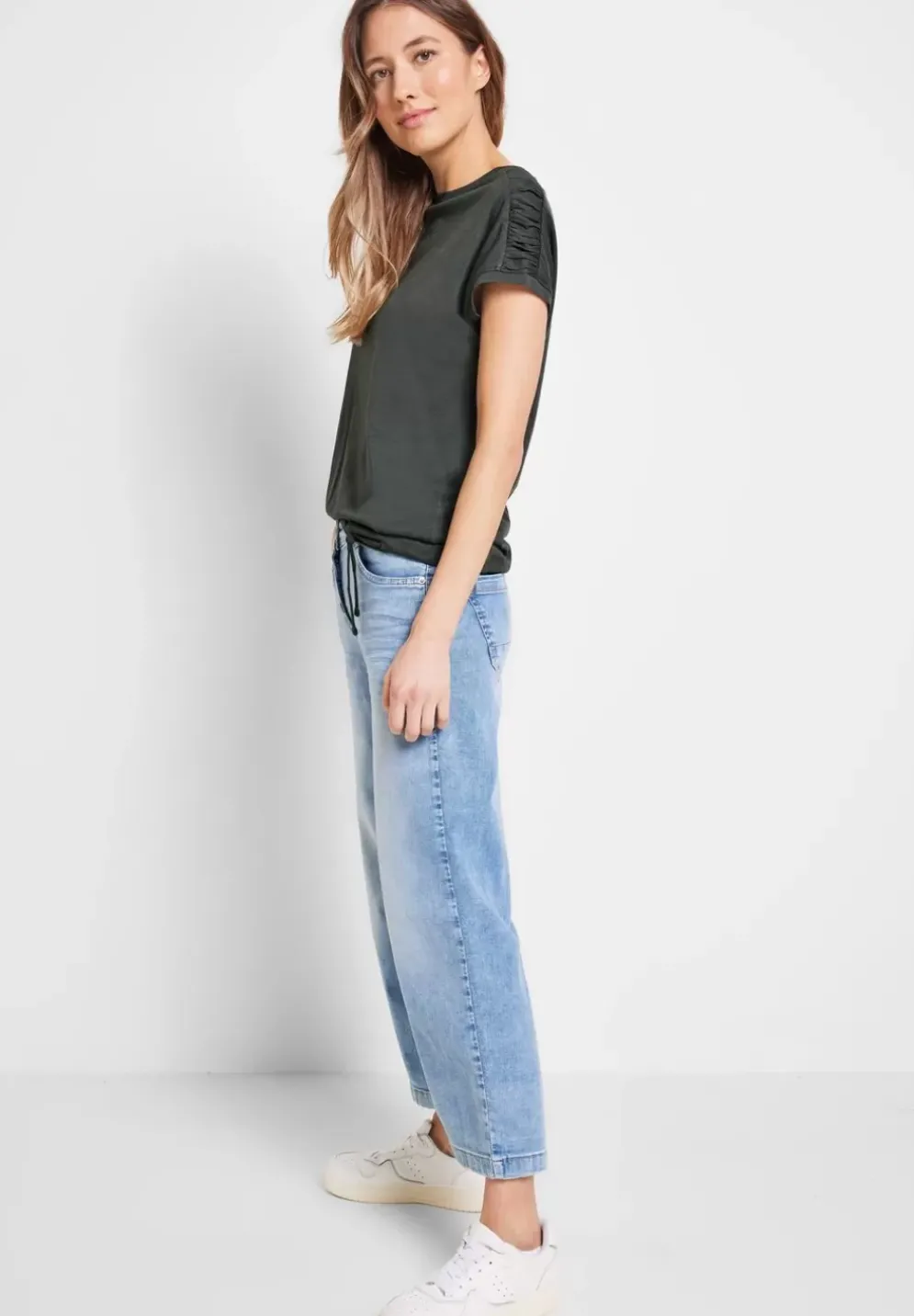 T-Shirt Mit Raffdetails