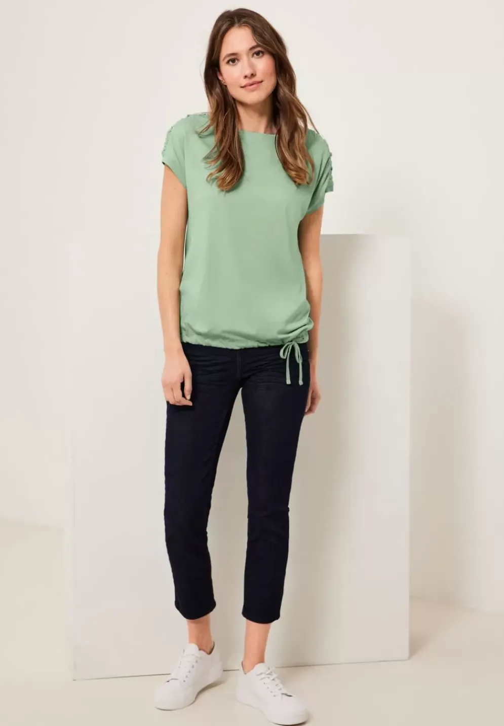 T-Shirt Mit Raffdetails