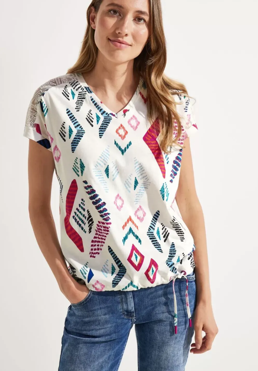 T-Shirt Mit Rhombus Print