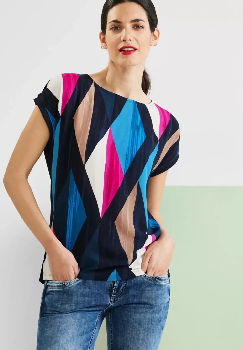 T-Shirt Mit Rhombus Print