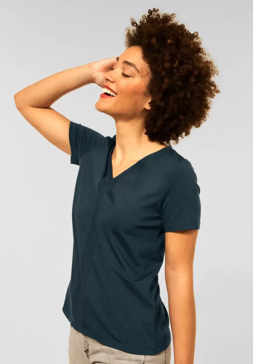 T-Shirt Mit Ripp Detail
