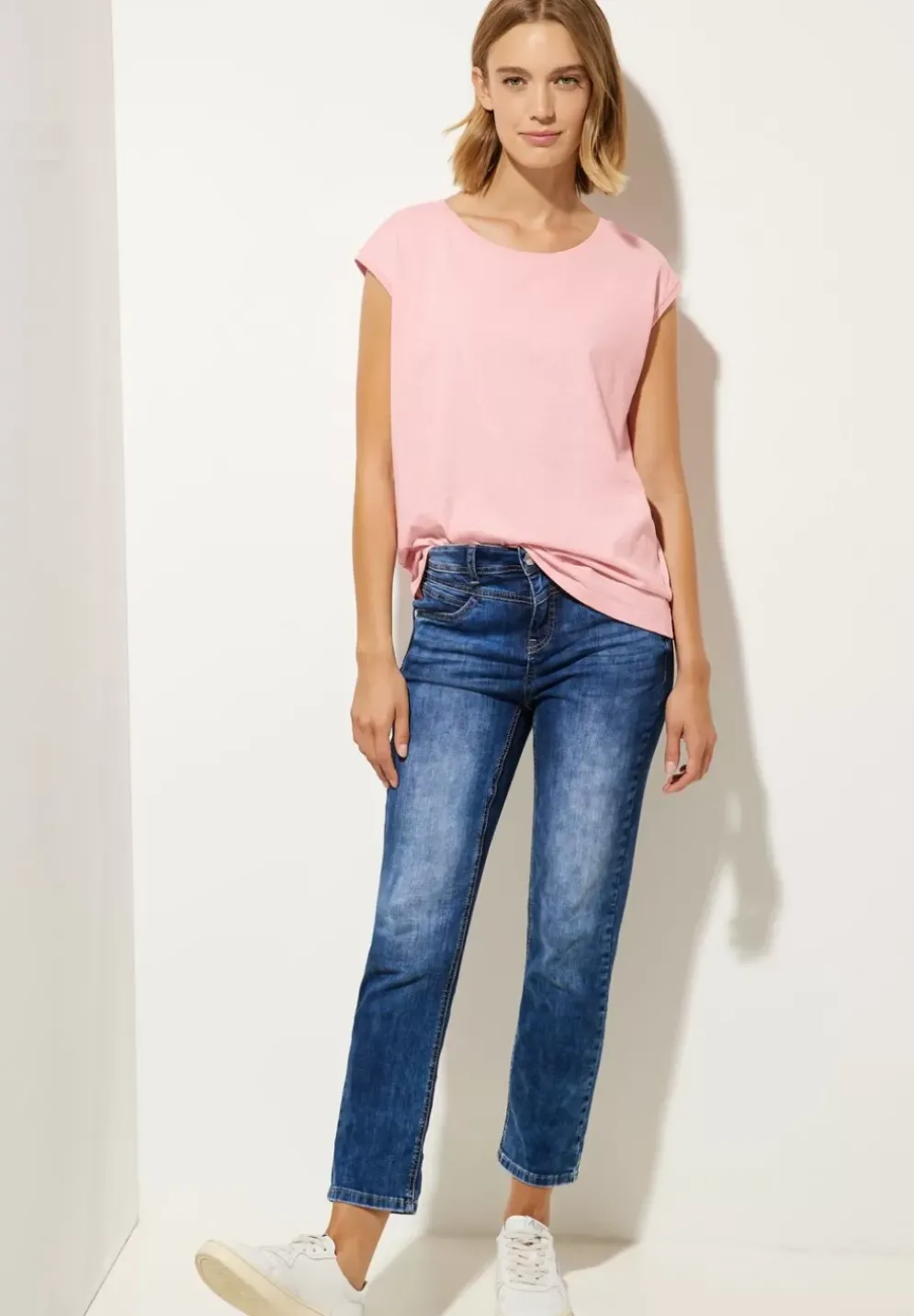 T-Shirt Mit Rippdetail