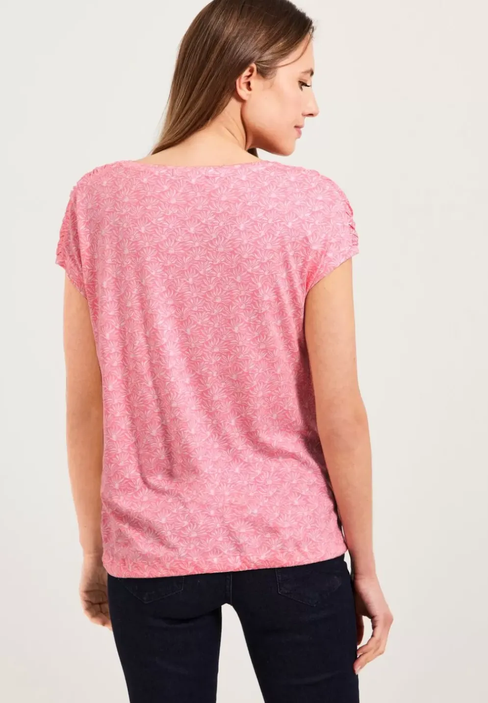 T-Shirt Mit Smock Schultern
