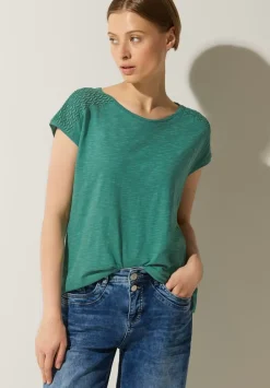 T-Shirt Mit Spitzendetail