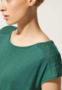 T-Shirt Mit Spitzendetail