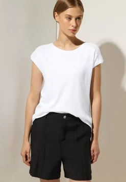 T-Shirt Mit Spitzendetail