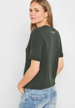 T-Shirt Mit Spitzeneinsatzen