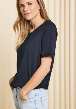 T-Shirt Mit Spitzeneinsatzen