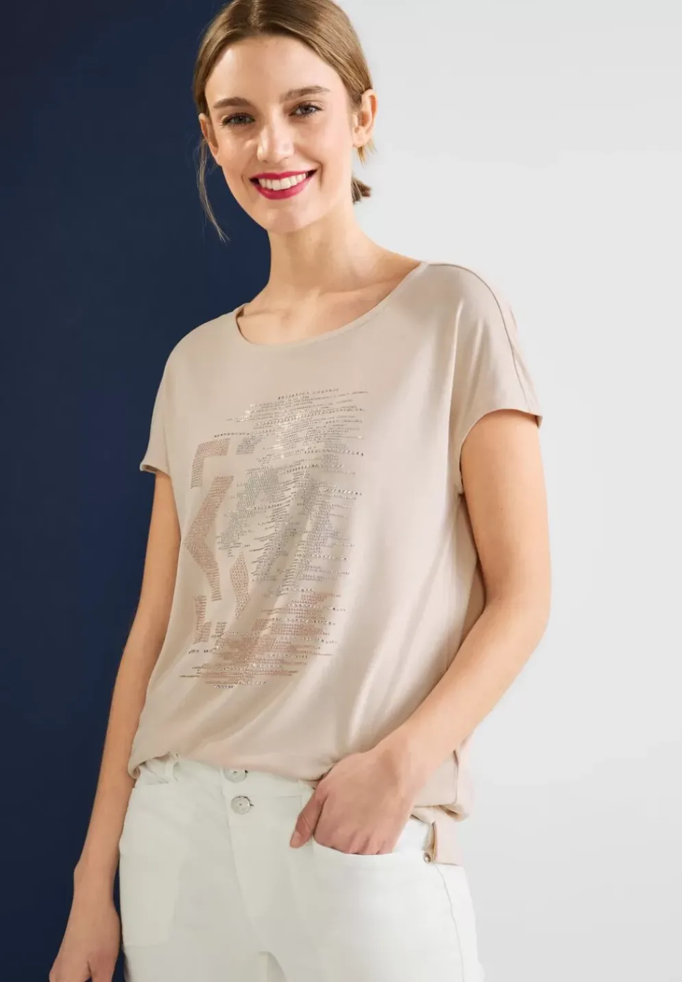 T-Shirt Mit Steinchendetails