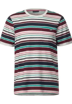 T-Shirt Mit Streifenmix
