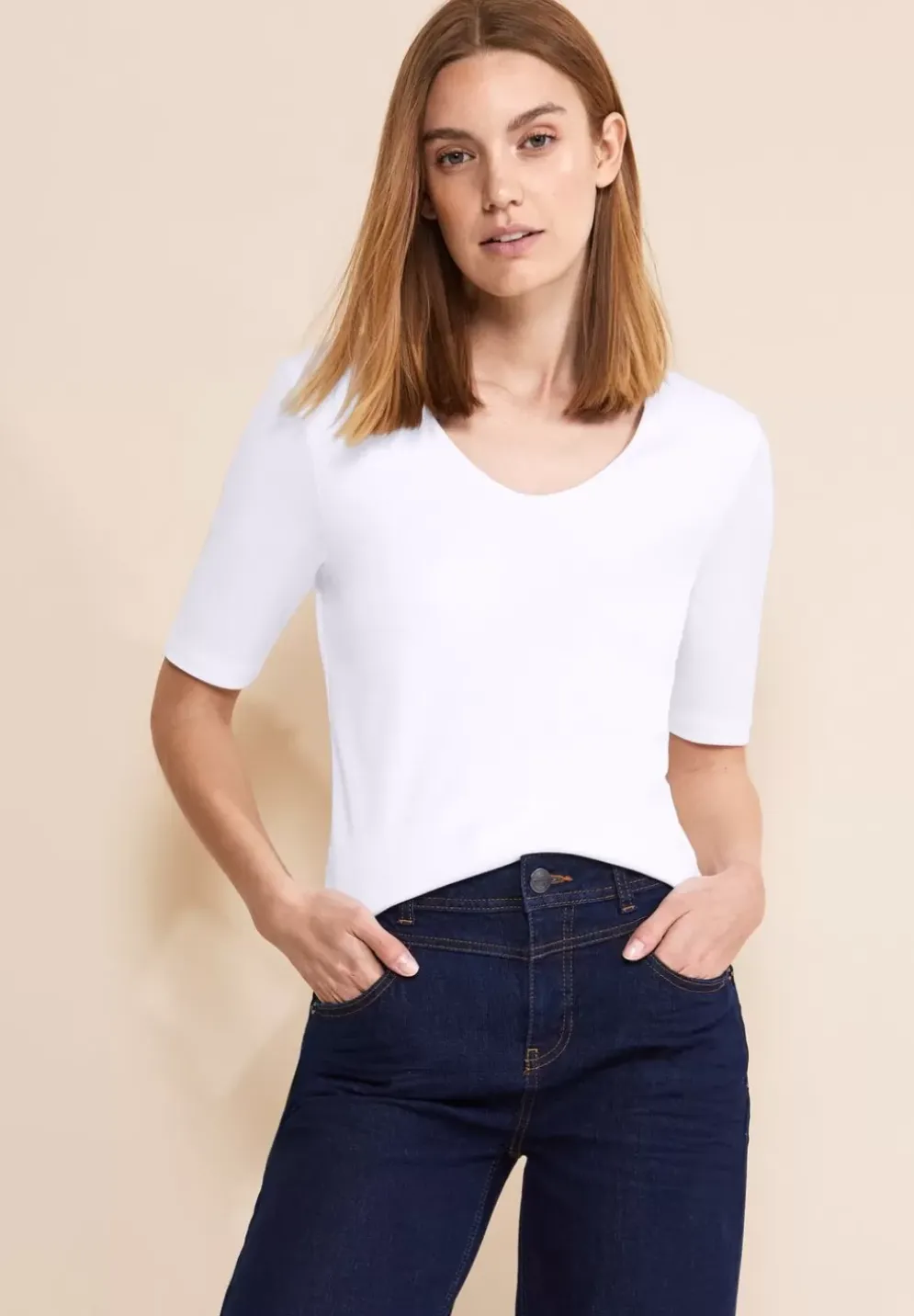 T-Shirt Mit V-Ausschnitt