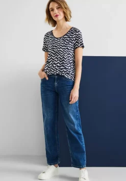 T-Shirt Mit Zick Zack Print