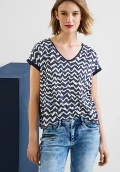 T-Shirt Mit Zick Zack Print