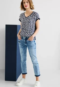 T-Shirt Mit Zick Zack Print