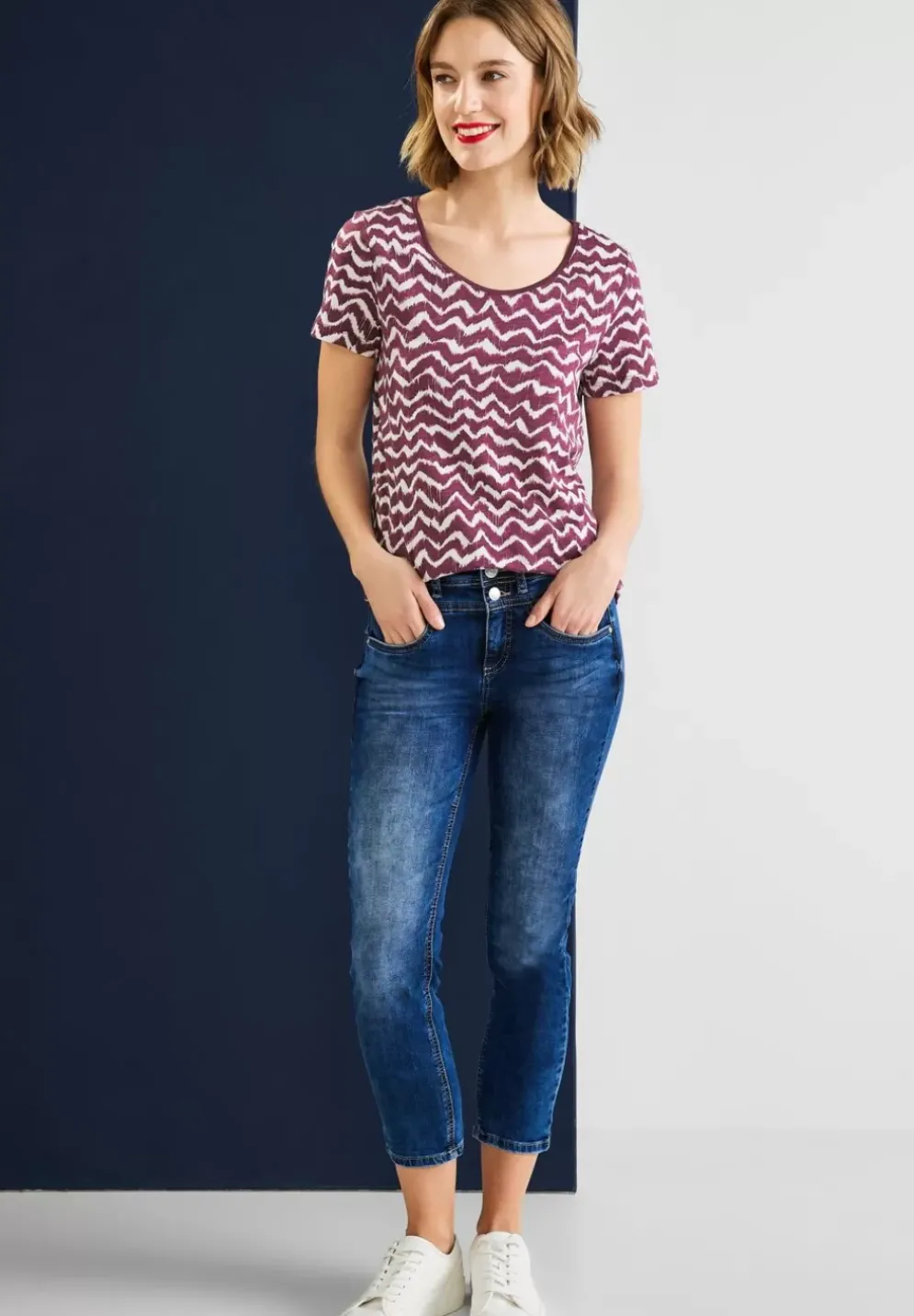 T-Shirt Mit Zick Zack Print