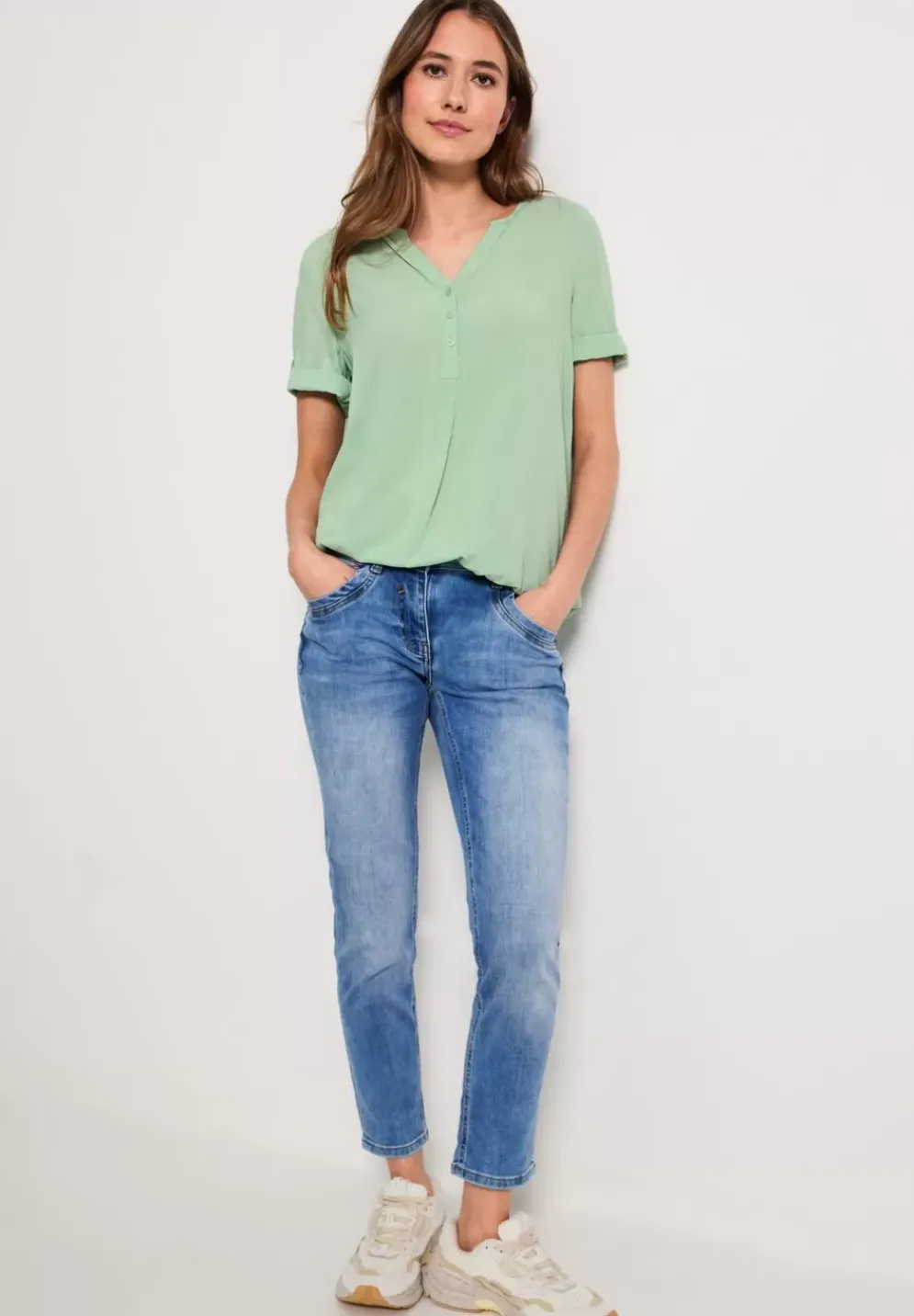 Unifarbene Basic Bluse