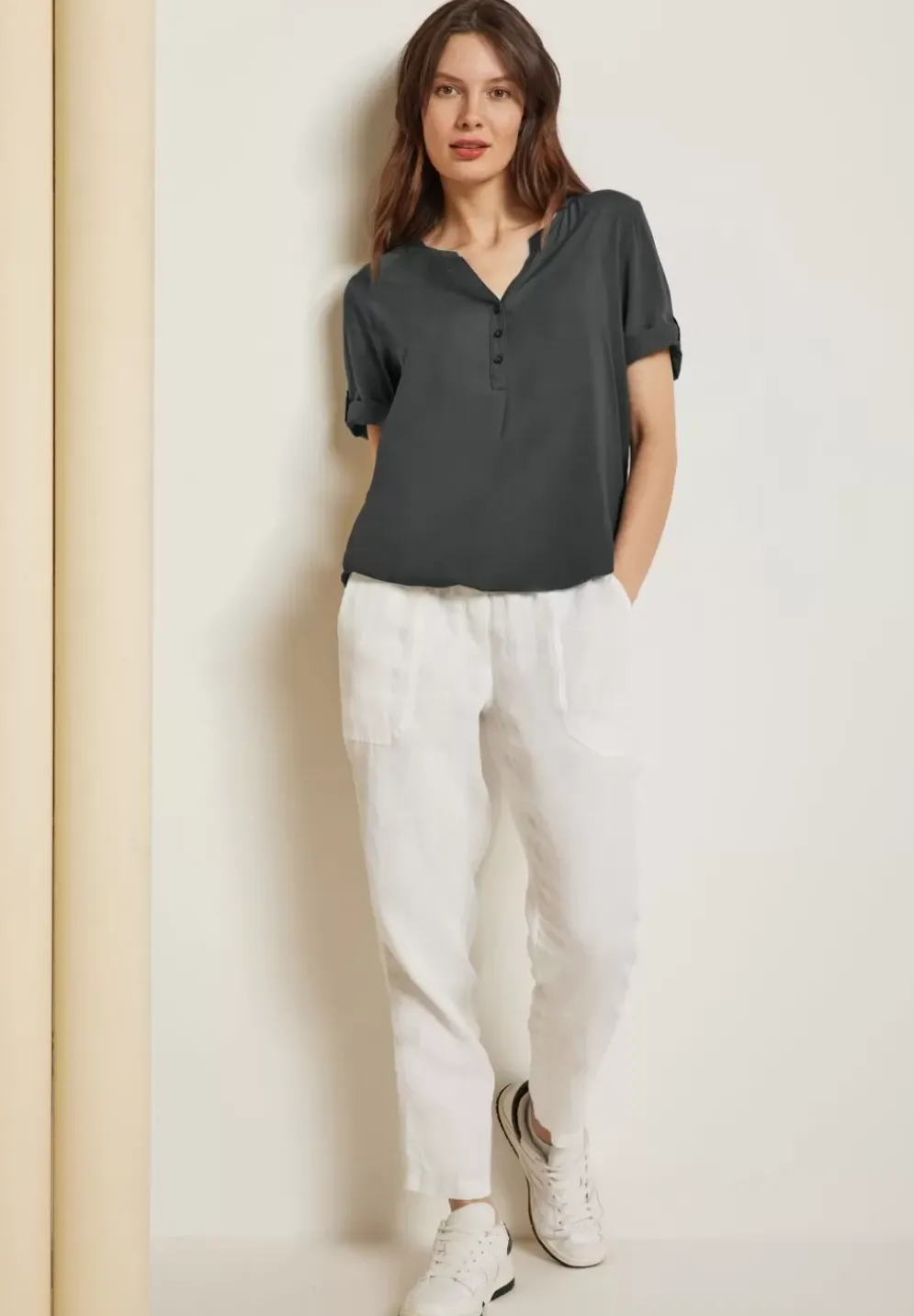 Unifarbene Basic Bluse