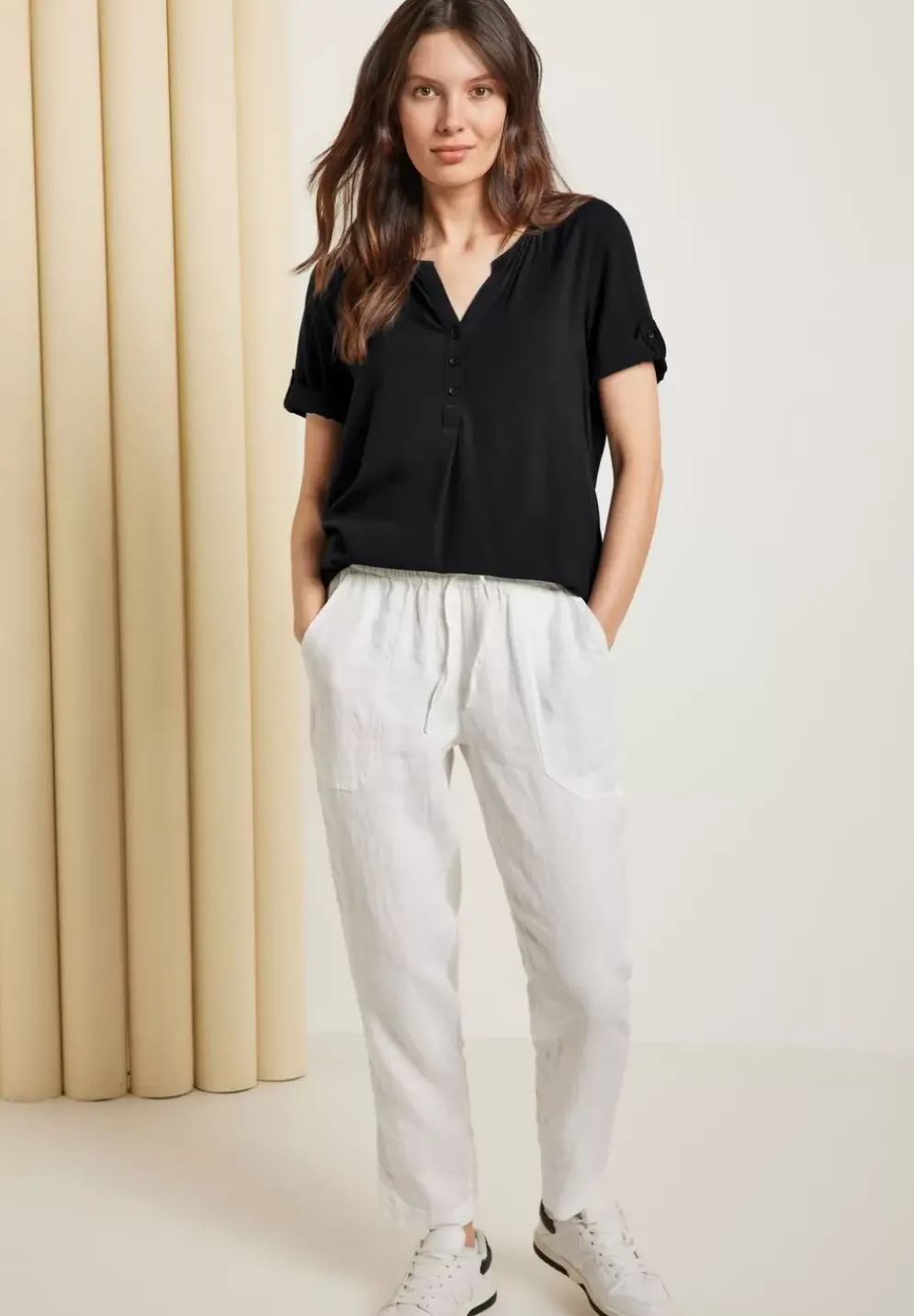 Unifarbene Basic Bluse