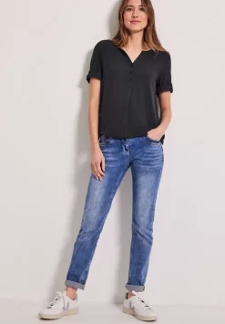 Unifarbene Basic Bluse