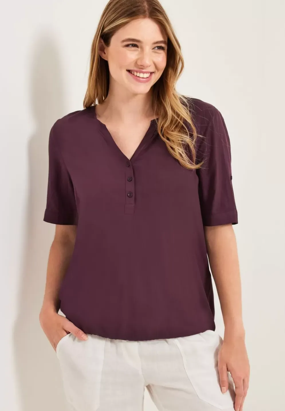 Unifarbene Basic Bluse