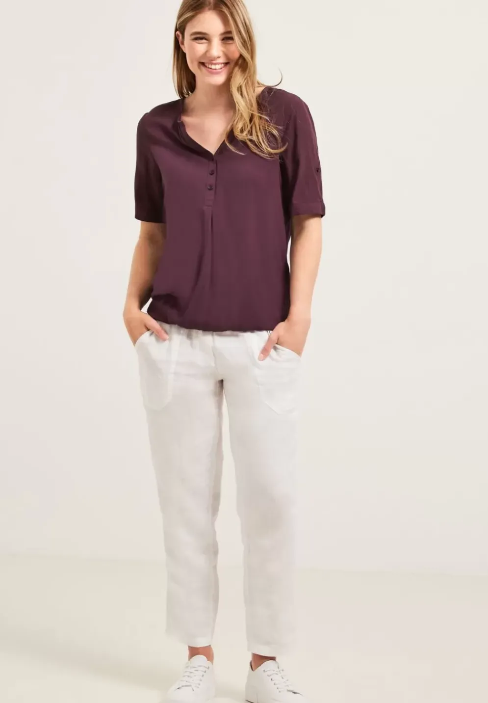 Unifarbene Basic Bluse