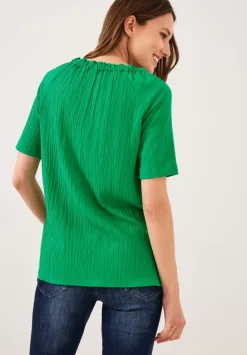 Unifarbene Struktur Bluse