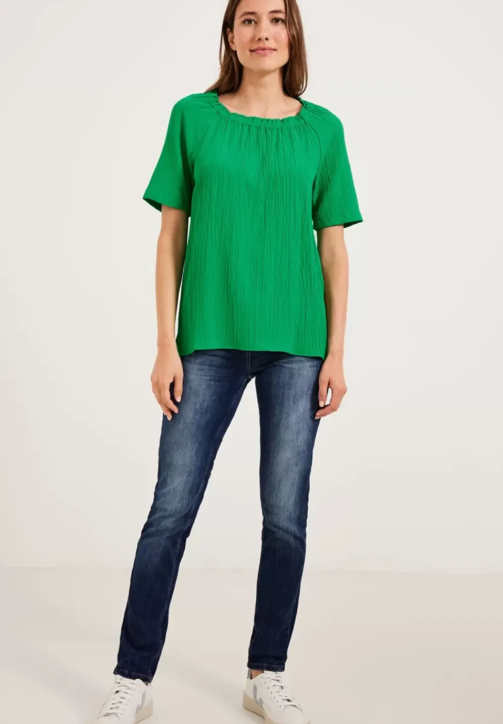 Unifarbene Struktur Bluse