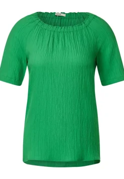 Unifarbene Struktur Bluse