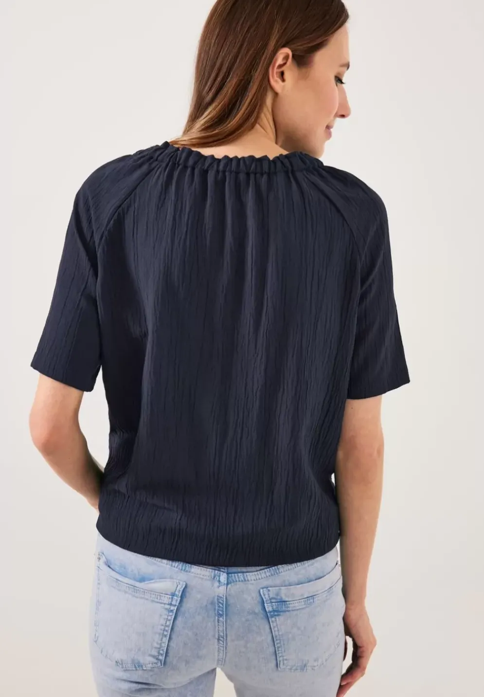 Unifarbene Struktur Bluse