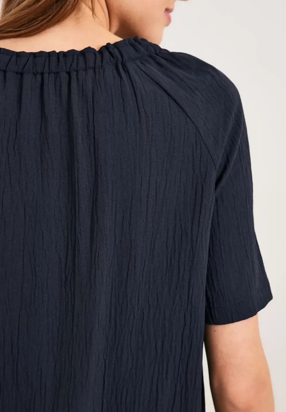 Unifarbene Struktur Bluse