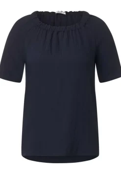 Unifarbene Struktur Bluse