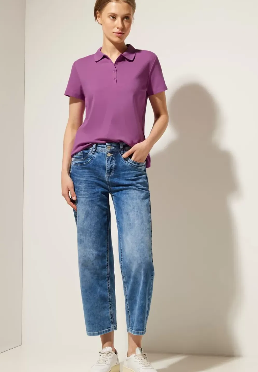Unifarbenes Poloshirt