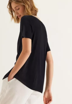 V-Neck Shirt Mit Spitze
