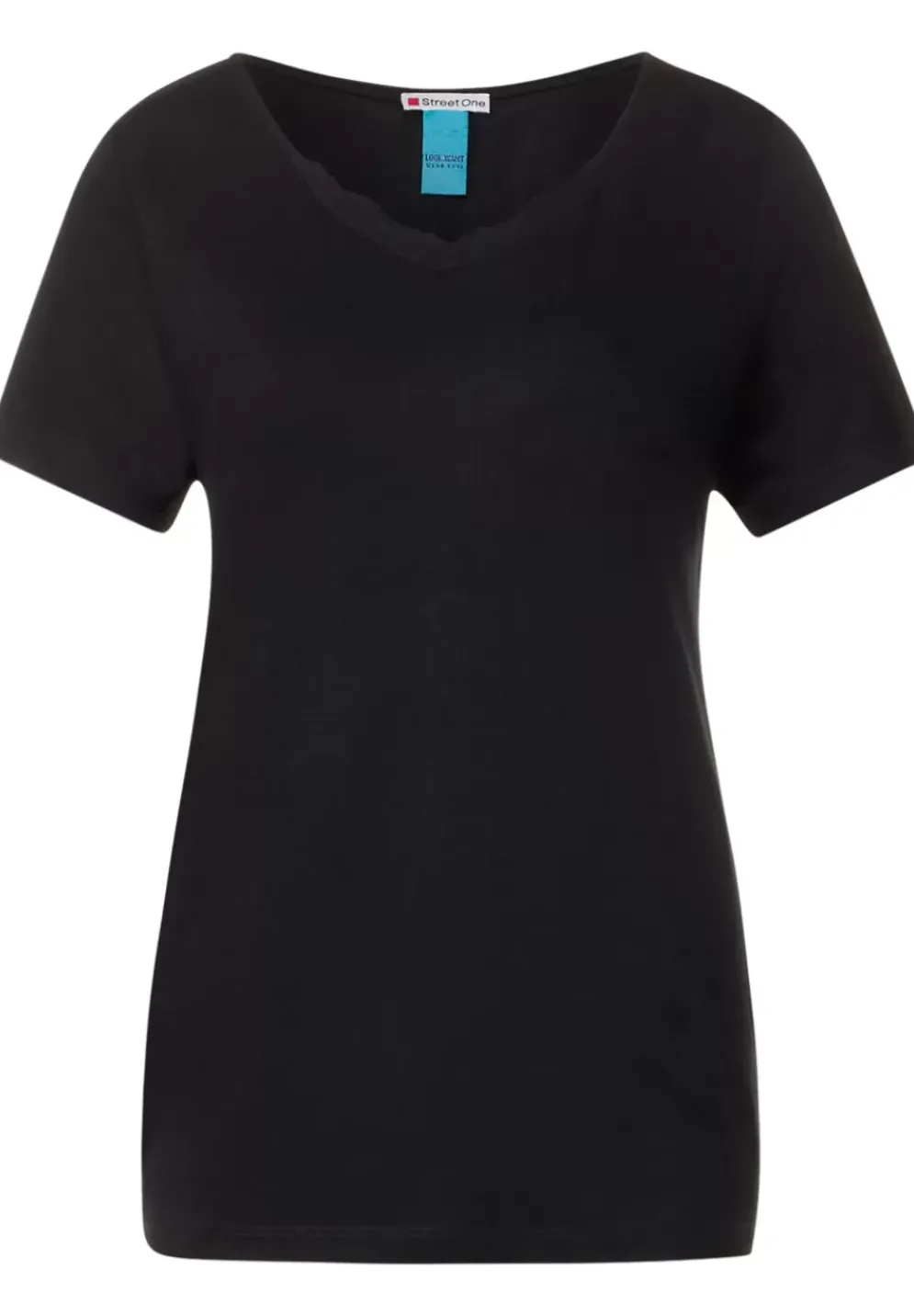 V-Neck Shirt Mit Spitze